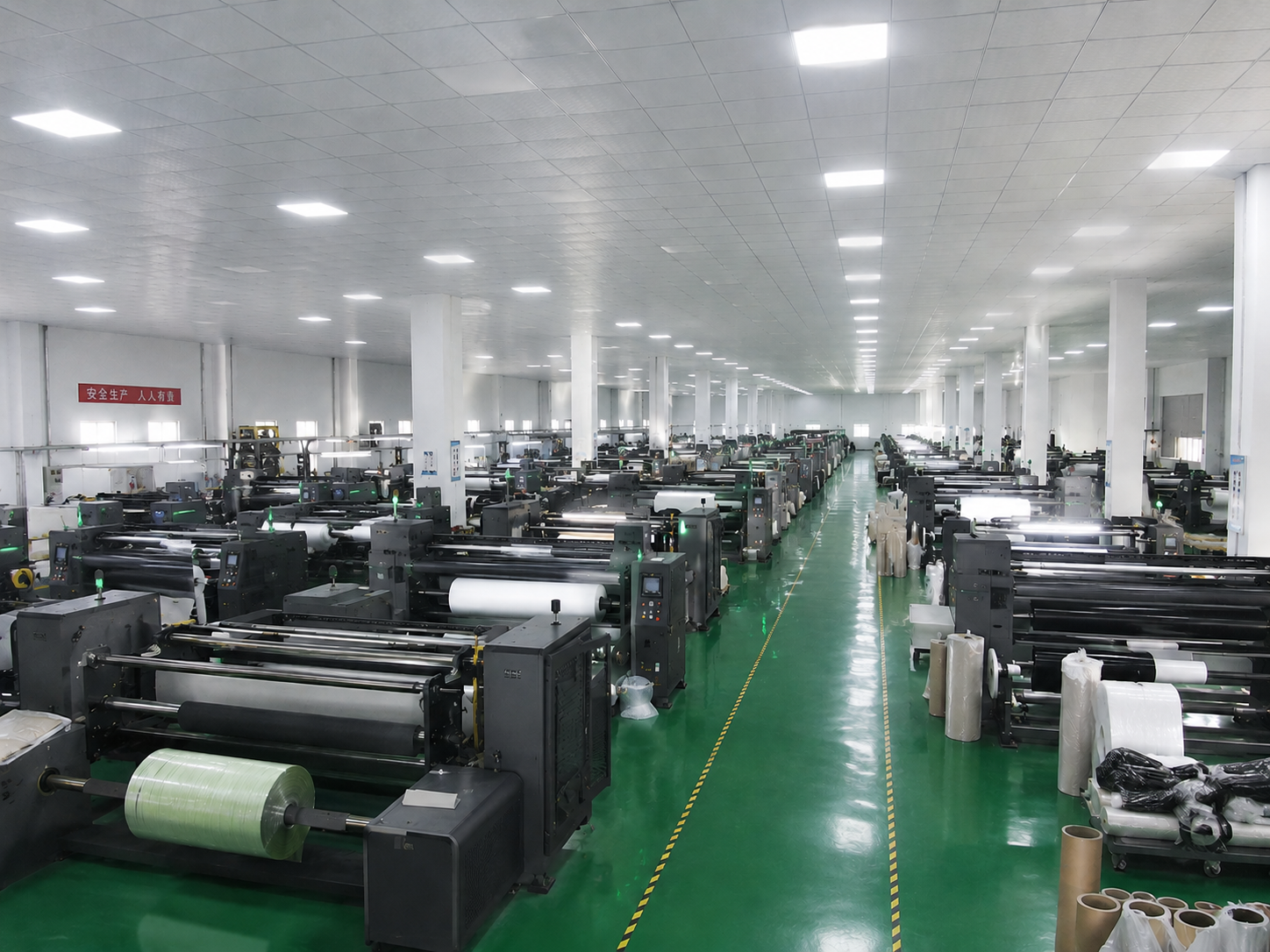 Camouflage hook and loop fabric factory workshop